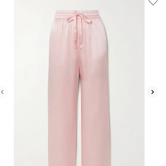 MAISON ESSENTIELE  Silk-Charmeuse Pajama Pants - Pink - S - Picture 1 of 3